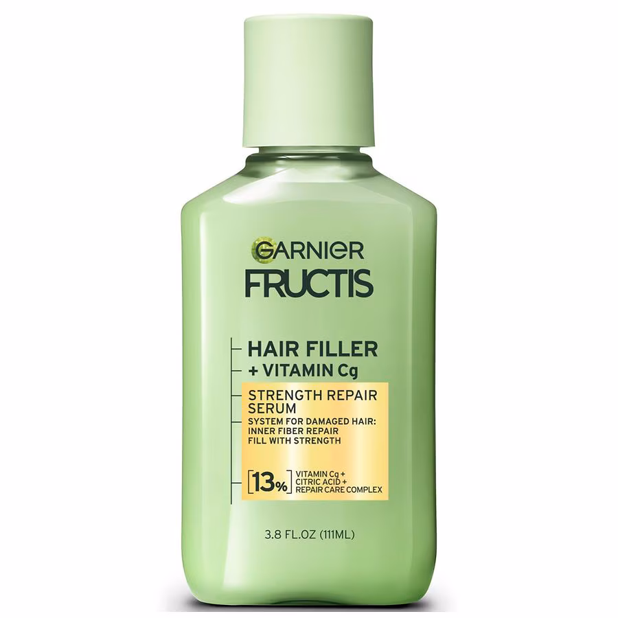 Garnier Fructis Hair Filler Strength Repair Serum Treatment With Vitamin Cg For Weak, Damaged Hair, 3.8 fl oz