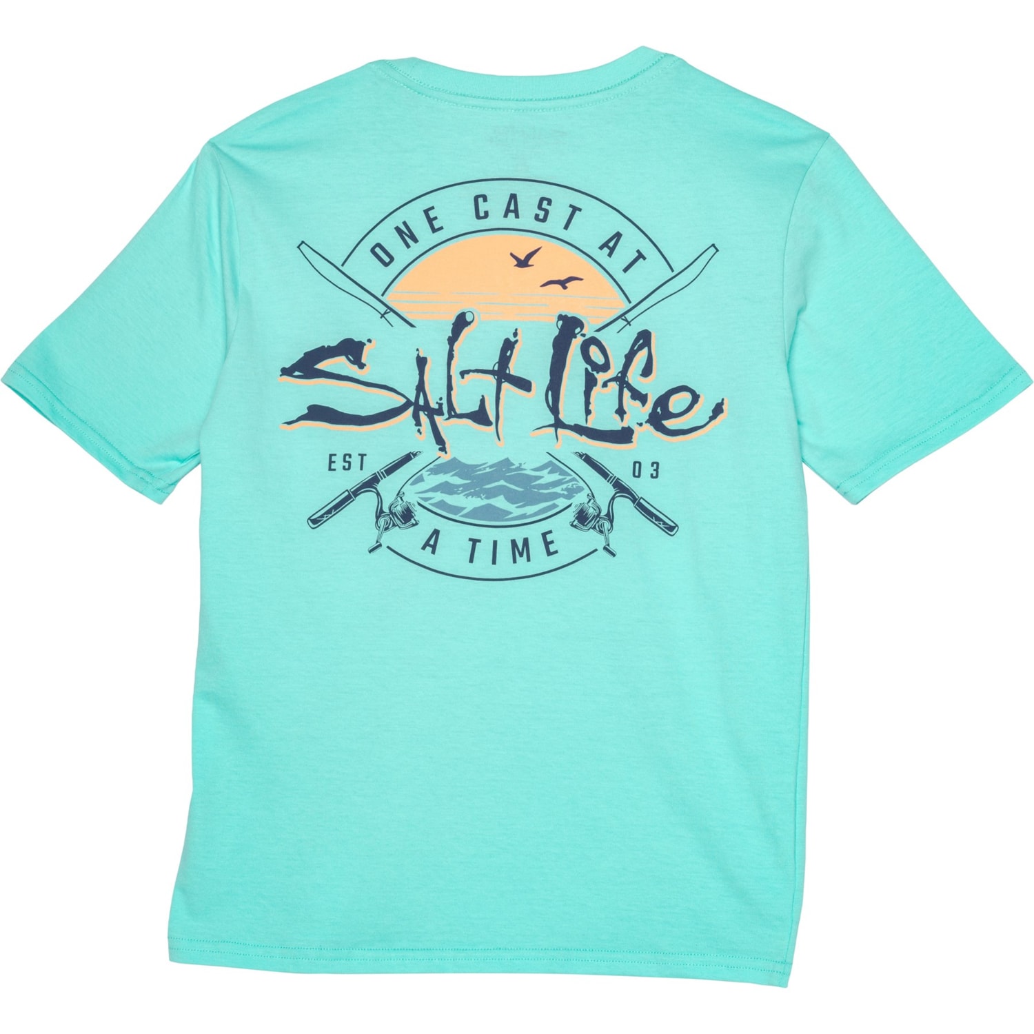 SALT LIFE Big Boys One Cast at a Time Graphic T-Shirt - Short Sleeve