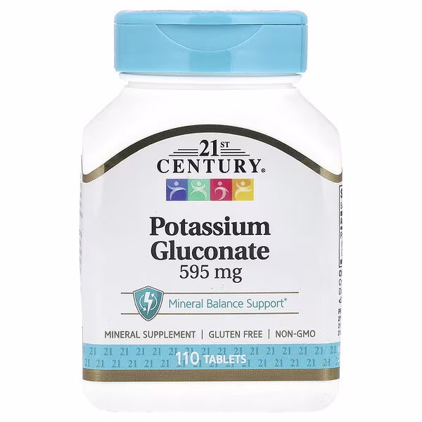 21st Century, Potassium Gluconate, 595 mg, 110 Tablets