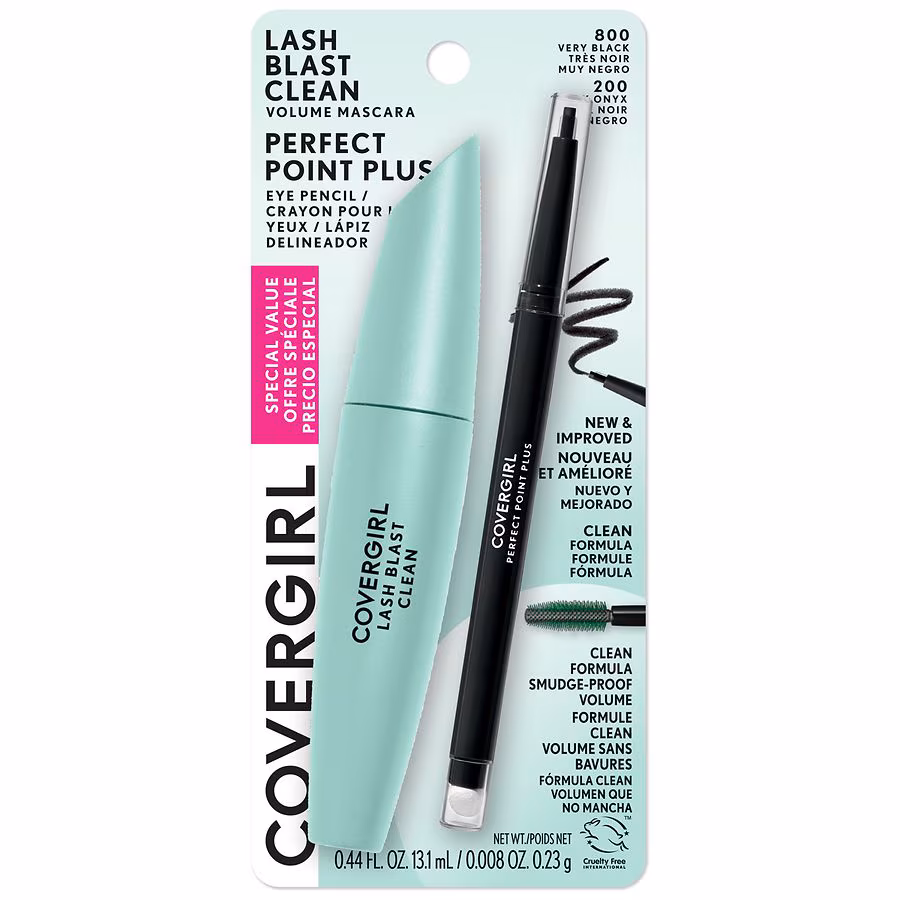 Lash Blast Clean Volume Mascara & Perfect Point Plus Eye Pencil Value Pack, Very Black / Black Onyx, 0.44 fl oz
