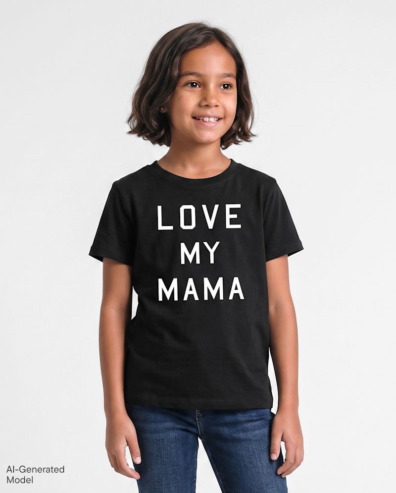 Kids Matching Family Love My Mama Graphic Tee - black