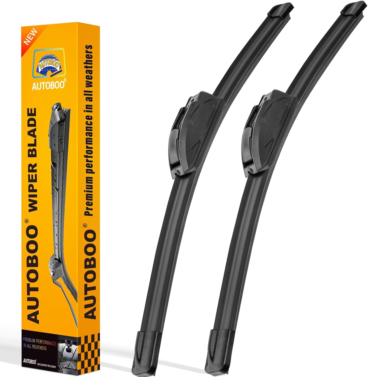 AUTOBOO 26" and 16" Windshield Wipers Blades (Pack Of 2) | OEM Quality Premium All-Seasons Wiper blades,Stable and Quiet wiper blades