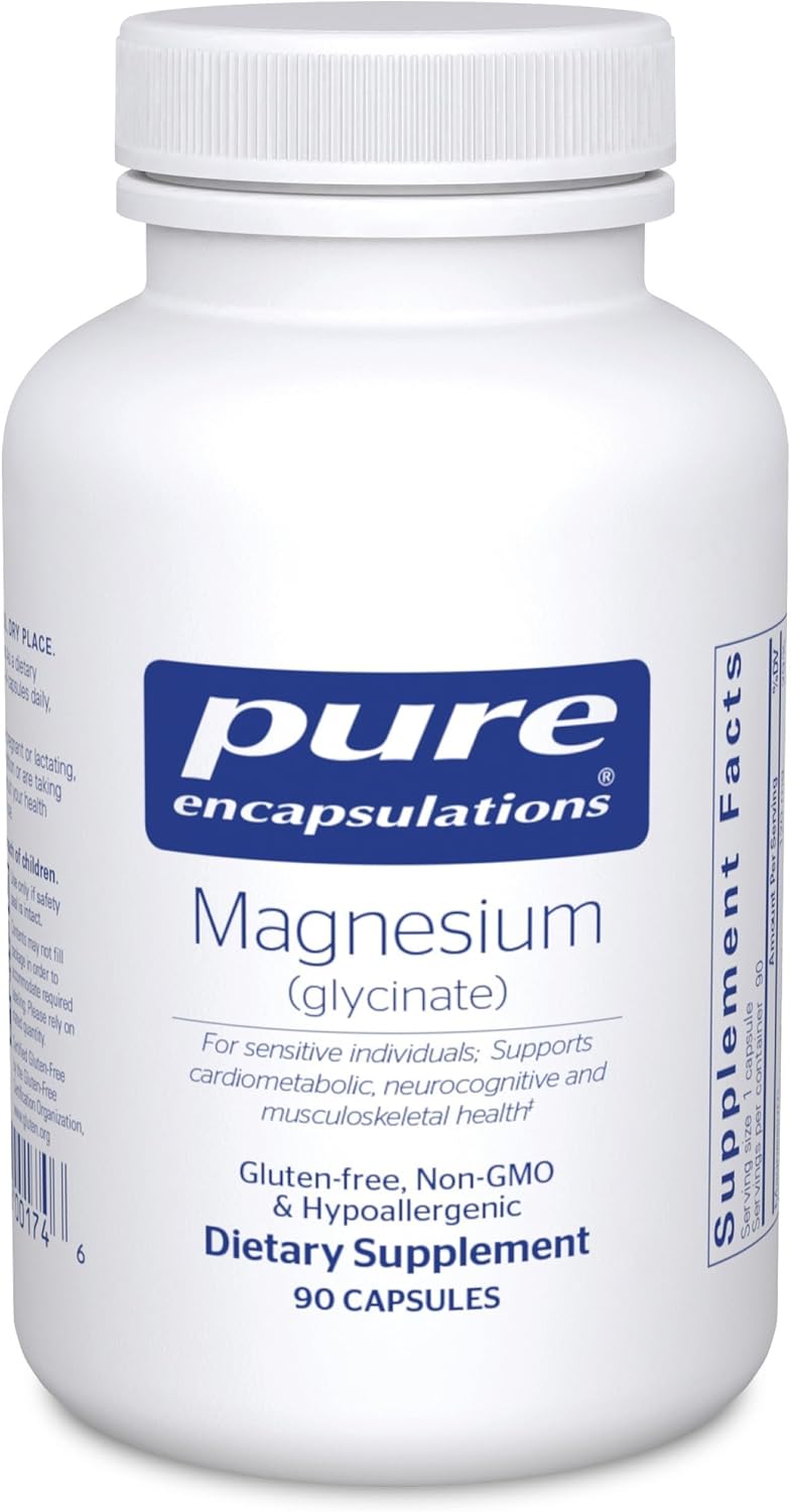 Pure Encapsulations Magnesium (Glycinate), 90 Capsules | Supplement to Support Stress Relief, Sleep, Heart Health, Nerves, Muscles, and Metabolism*, with Magnesium Glycinate
