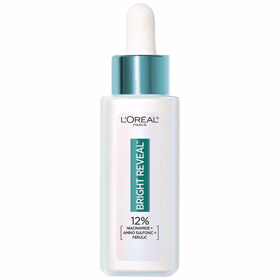 L'Oreal Paris Bright Reveal 12% Niacinamide + Amino Sulfonic + Ferulic Acid Dark Spot Serum, 1.0 fl oz