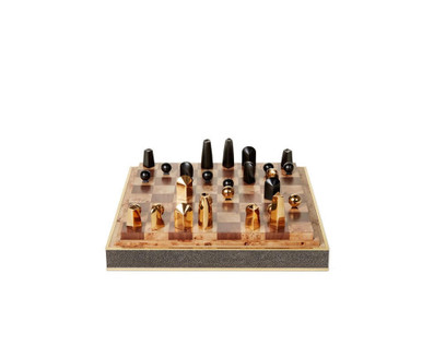 Chocolate Shagreen Chess Set