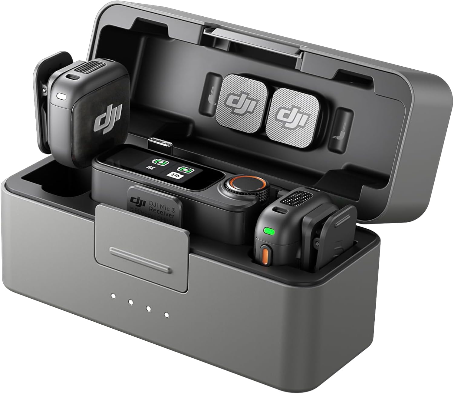 DJI Mic 3 (2 TX + 1 RX + Charging Case), Wireless Microphone | Mini Mic for iPhone/Camera/Android, Ultralight, Adaptive Gain Control, Dual Band Anti-Interference, 28h Use, Vlog