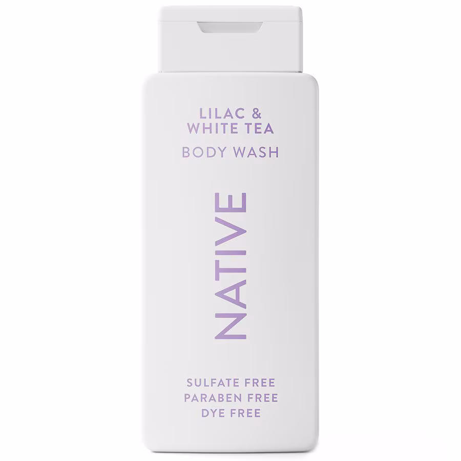 Native Body Wash, Sulfate Free, Naturally Derived Ingredients, 24 Hour Freshness Lilac & White Tea, 18.0 fl oz