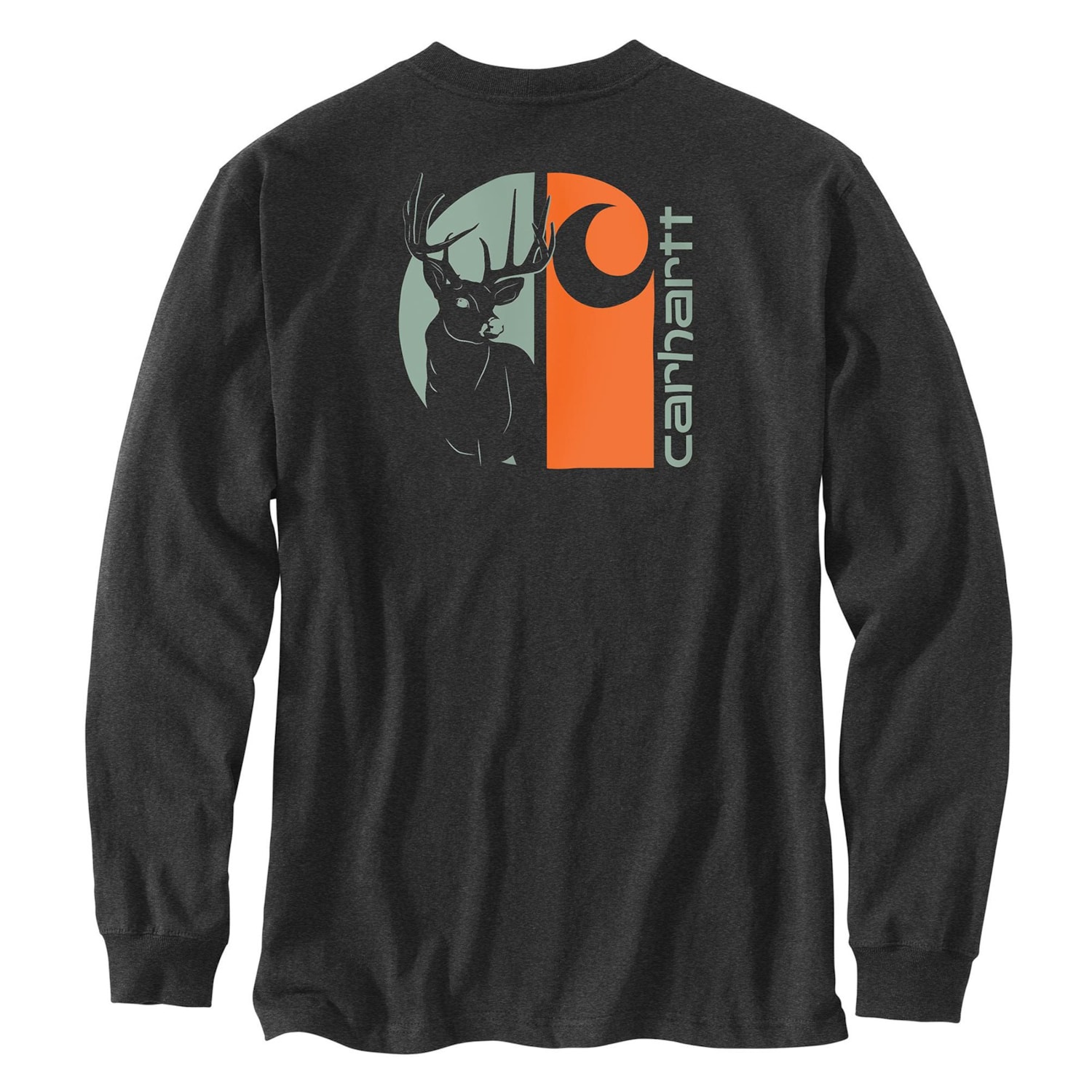 Carhartt 107041 Big and Tall Loose Fit Heavyweight Deer Graphic T-Shirt - Long Sleeve, Factory Seconds