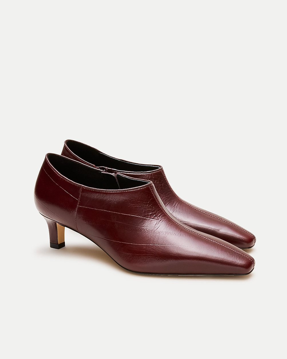 Sylvie low ankle boots in eel-embossed leather