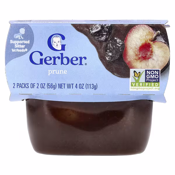 Gerber, Baby Food, 1st Foods®, Prune, 2 Pack, 2 oz (56 g) Each