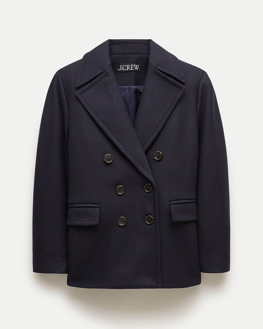 Double-breasted peacoat in wool-blend melton
