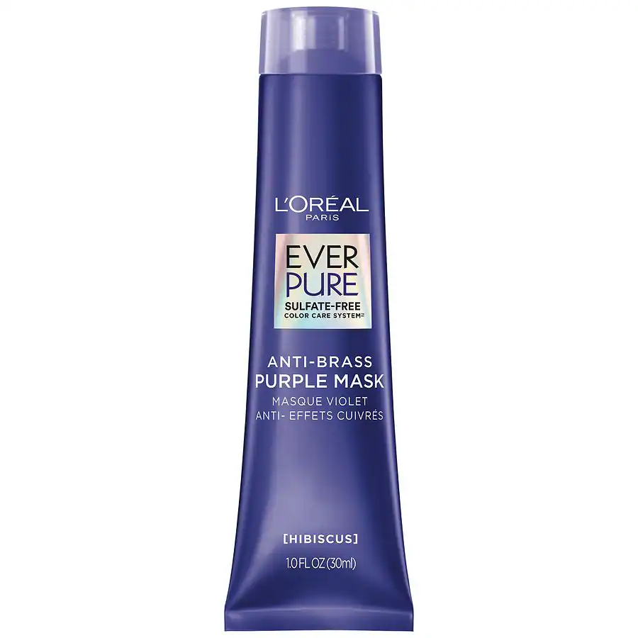 L'Oreal Paris Everpure Sulfate-Free Anti-Brass Purple Mask Treatment, 1.0 fl oz, 3 pack