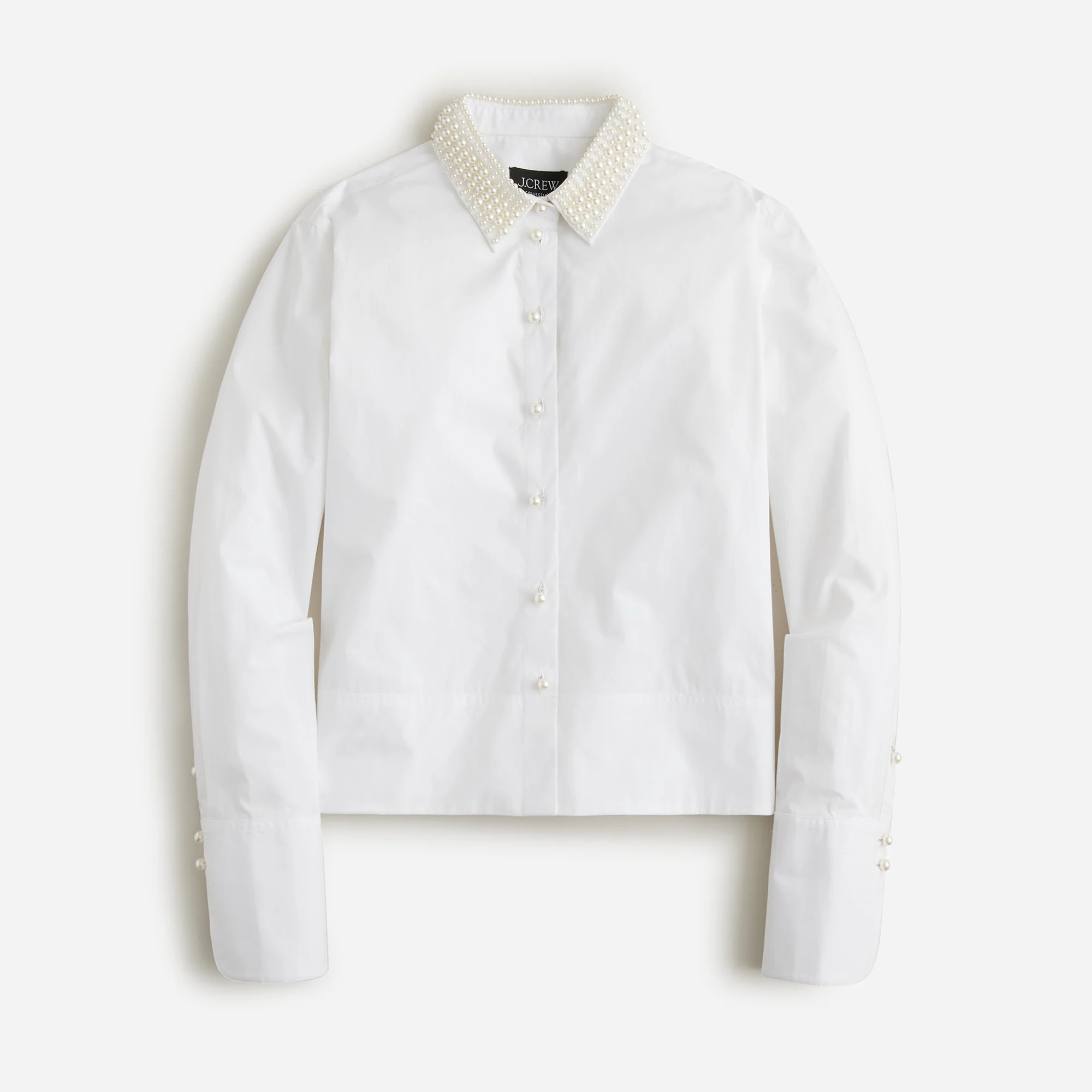Collection cropped Garçon shirt with pearl collar
