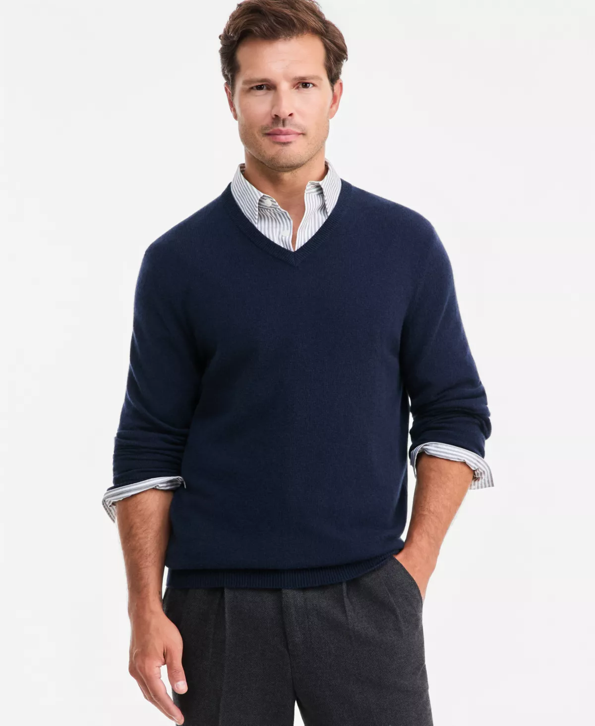 Club Room Men's 100% Cashmere V-Neck Sweater, Macy's Exclusive