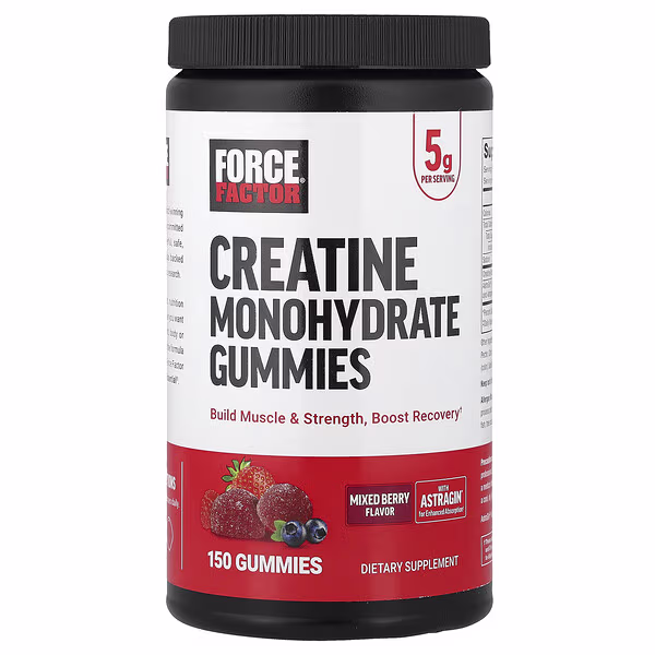 Force Factor, Creatine Monohydrate Gummies, Mixed Berry, 150 Gummies