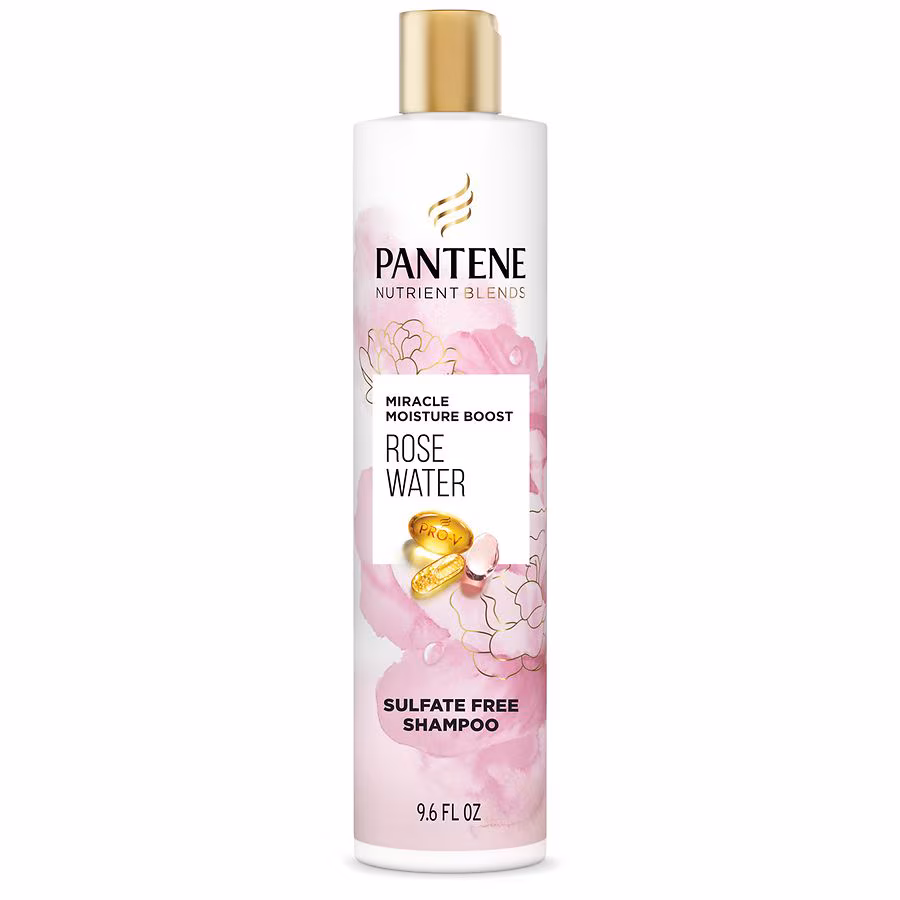 Pantene Miracle Moisture Boost Sulfate Free Shampoo Rose Water, 9.6 fl oz