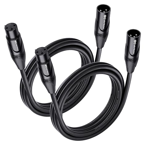 Cable Matters 2-Pack Premium XLR to XLR Cable, Microphone Cable, M-F, 6ft | Mic Cable, Male to Female, 21 AWG Oxygen-Free Copper (OFC), Black