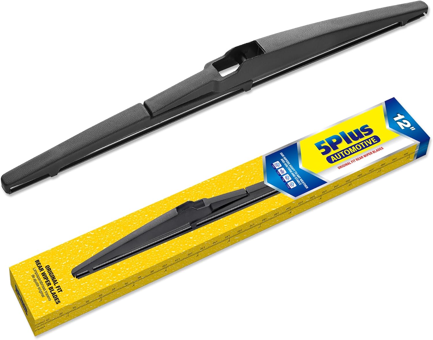 5 PLUS 12 Inch Rear Wiper Blade, OEM Quiet Streak-Free Rear Window Wiper | 5 PLUS Back Wiper for TOYOTA RAV4 2025-2019&2012-2001,Highlander 2019-2001,Grand Highlander 24-26,Sienna 21-26,Yaris 07-19