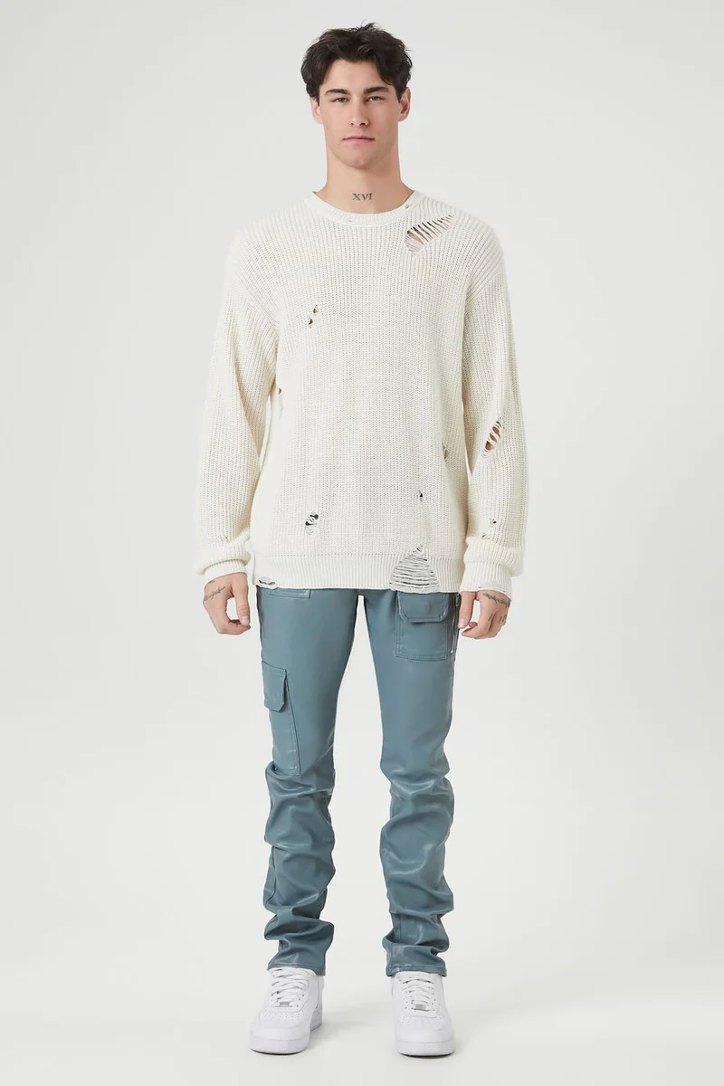 Mid-Rise Cargo Skinny Jeans