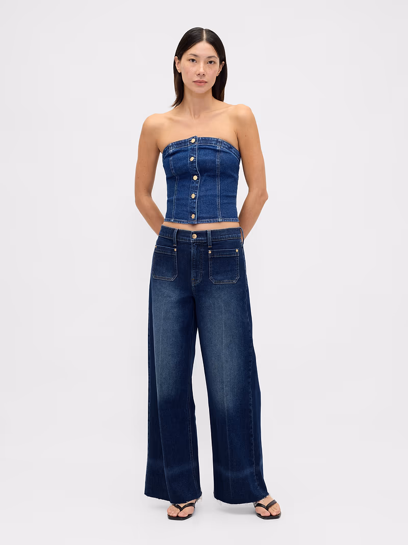 High Rise Stride Wide-Leg Jeans