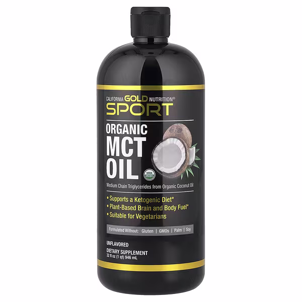 California Gold Nutrition, Sport, Organic MCT Oil, Unflavored, 32 fl oz (946 ml)