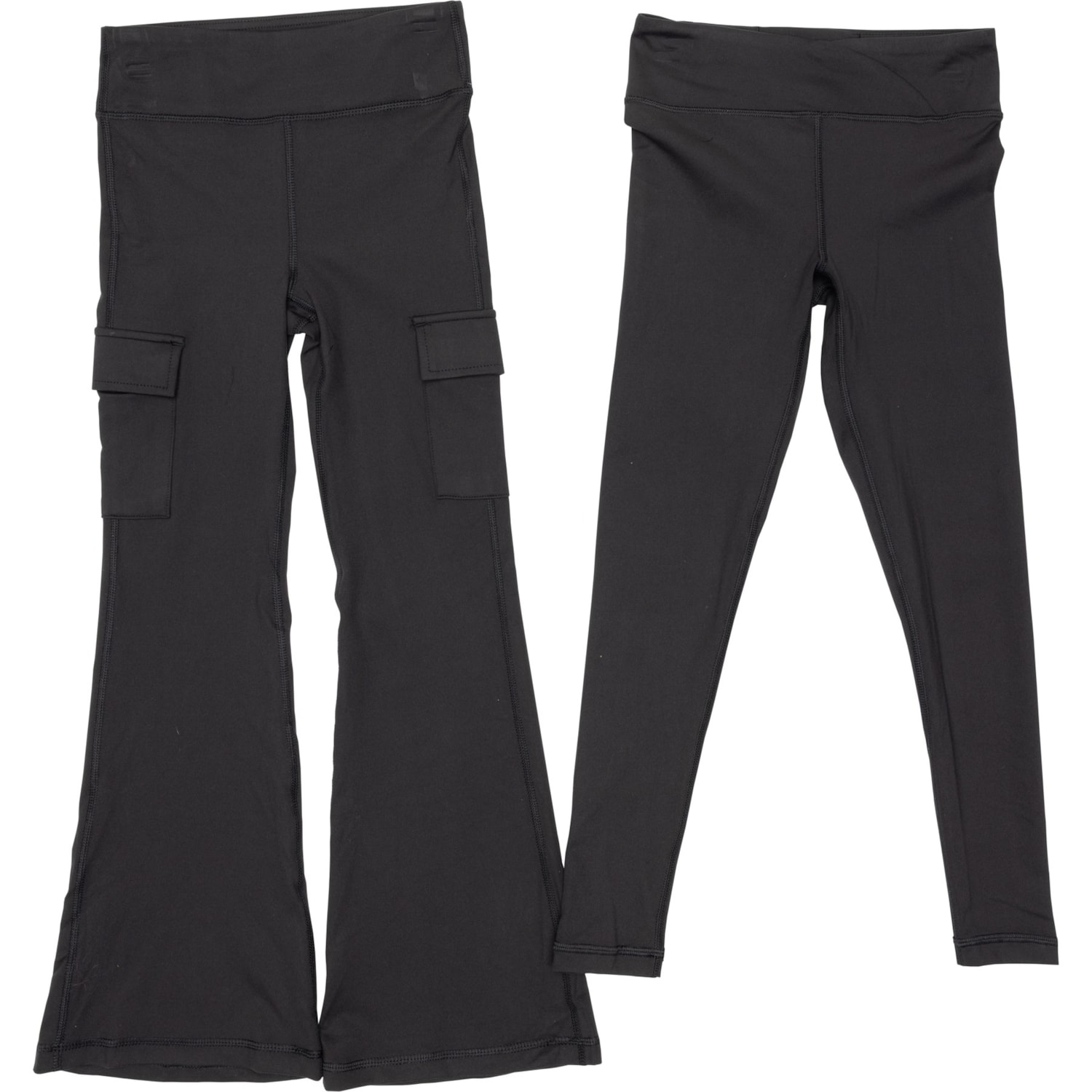 Yogalicious Big Girls Lux Crossover Tights and Cargo Flare Pants - 2-Pack