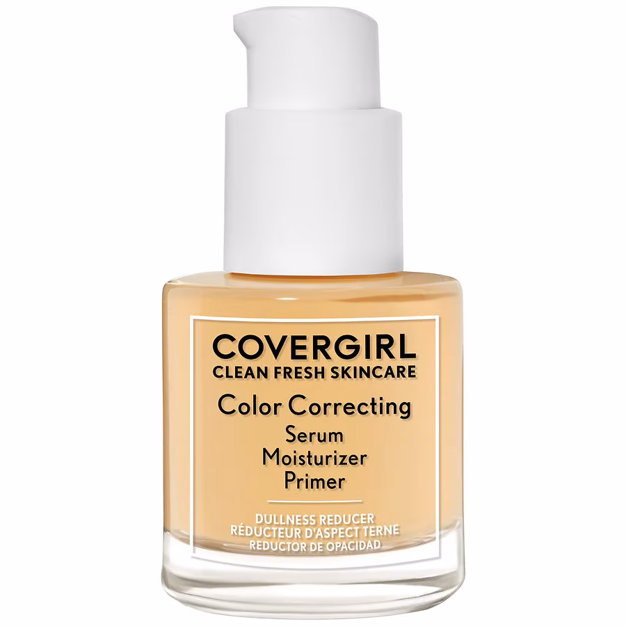 CoverGirl Clean Fresh Skincare Color Correcting Serum Moisturizer Primer, Dullness Reducer, 1.0 fl oz