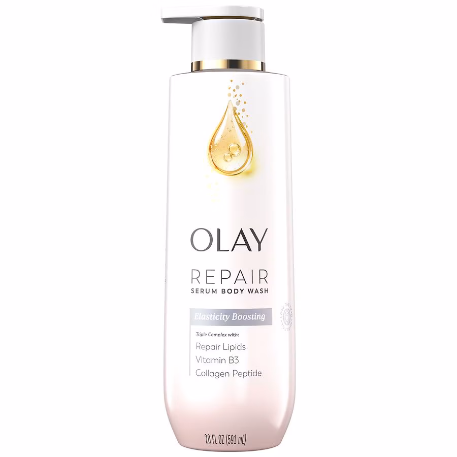 Olay Elasticity Boosting Repair Serum Body Wash Blackberry & Moon Flower, 20.0 fl oz