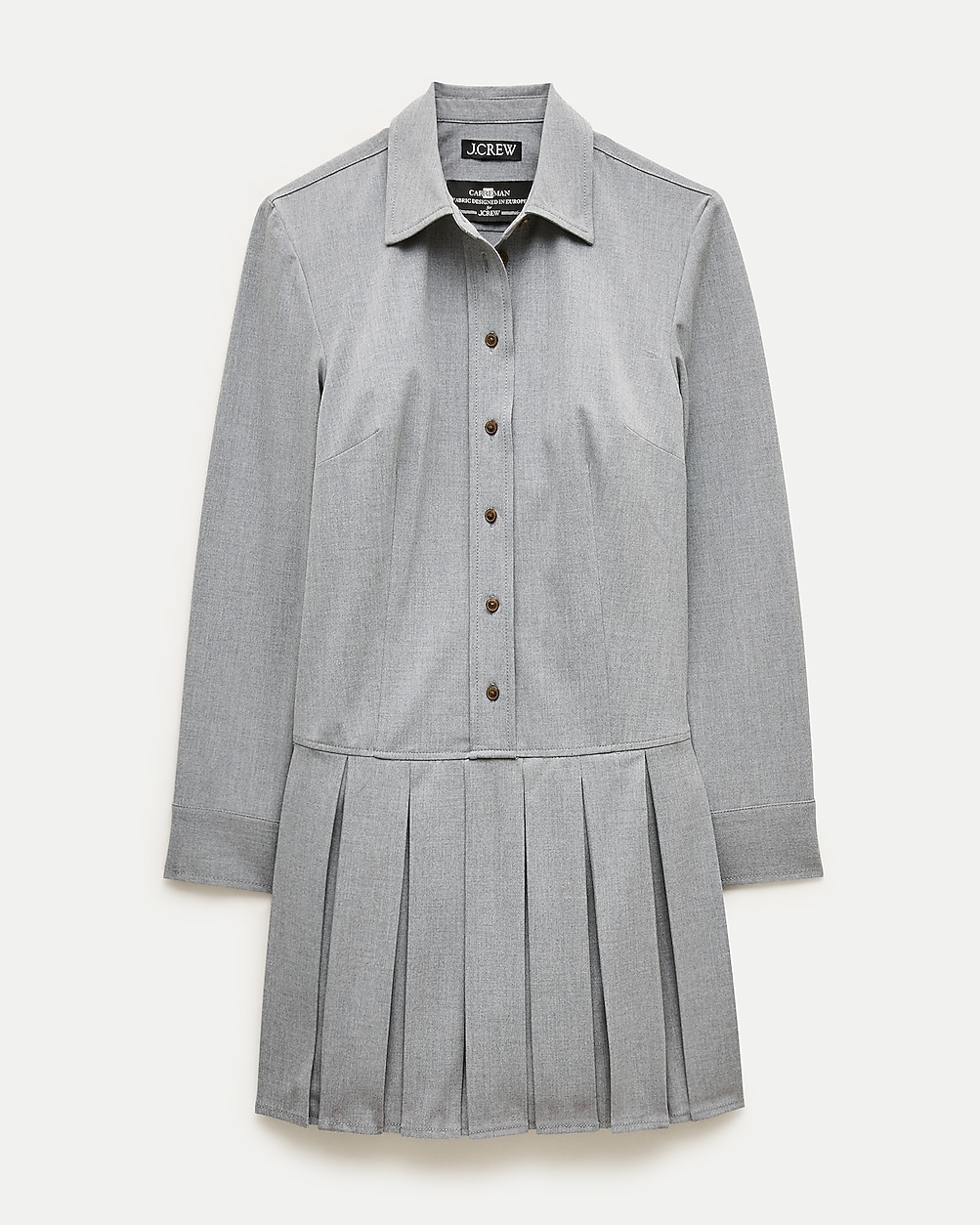 Ophelia long-sleeve shirt-dress in Gramercy suiting