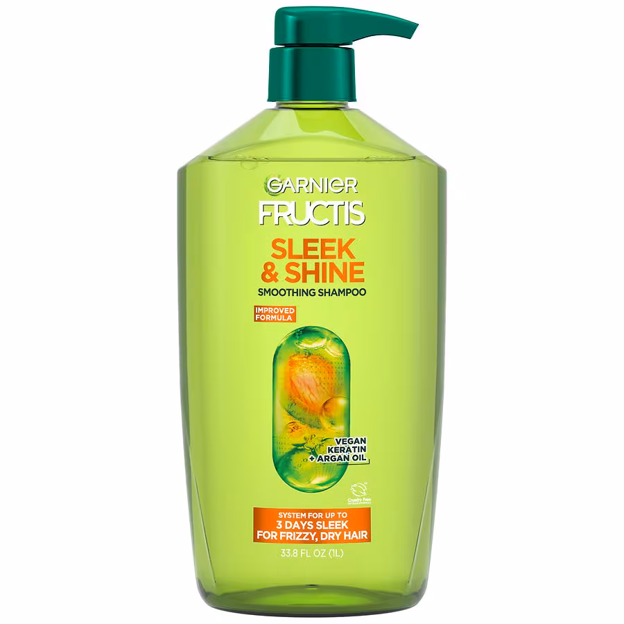 Garnier Fructis Sleek & Shine Fortifying Shampoo for Frizzy, Dry Hair, 33.8 fl oz