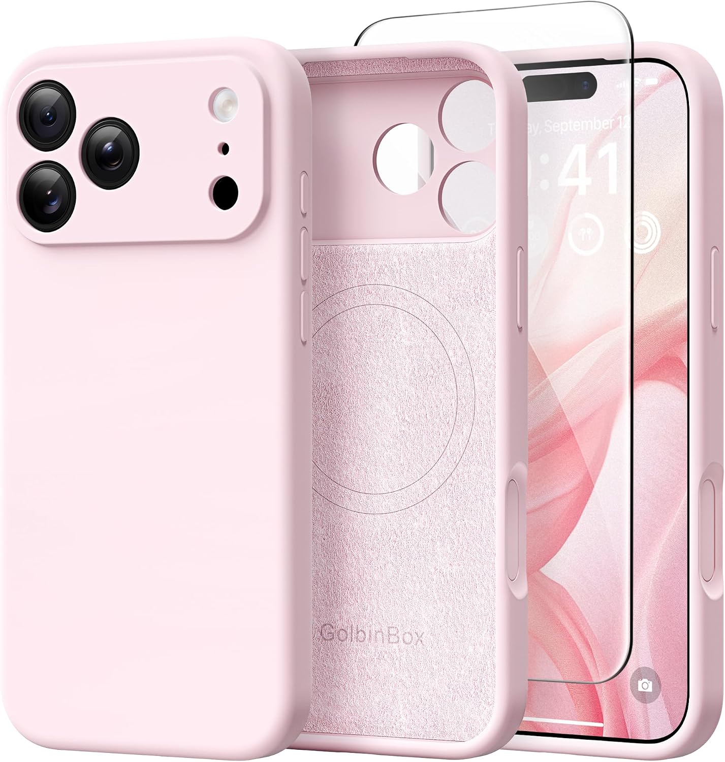GolbinBox Magnetic for iPhone 18 Pro Case/17 Pro Case, Chalk Pink
