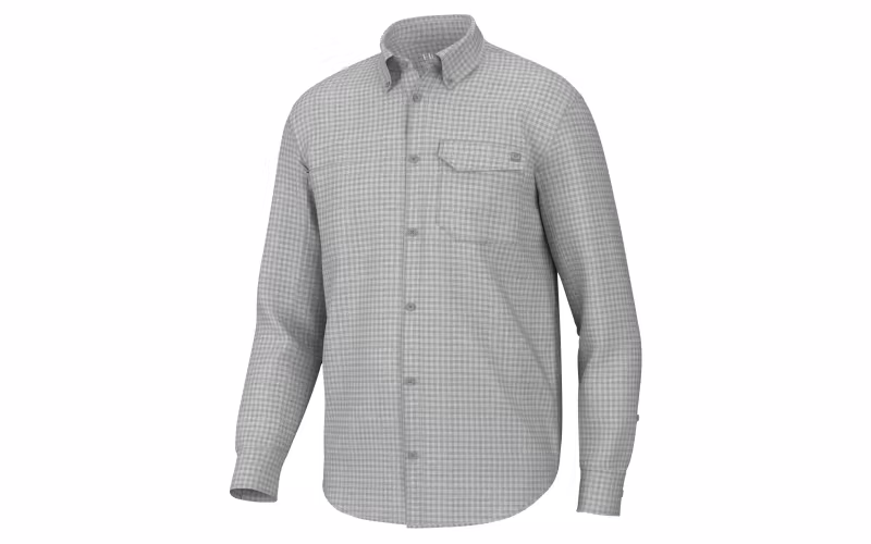 Huk Tide Point Break Minicheck Long-Sleeve Button-Down Shirt for Men