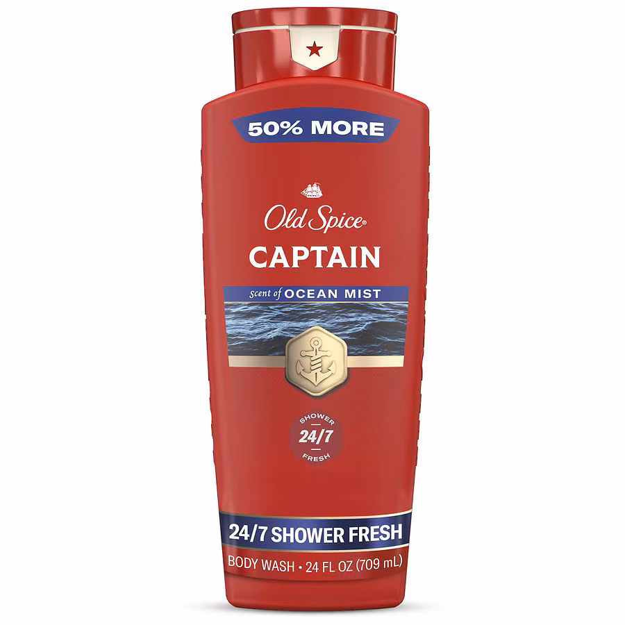 Old Spice Body Wash for Men, Shower Fresh, Lasting Scent Captain, 24.0 fl oz