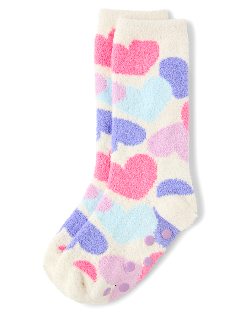 Girls Heart Cozy Socks - multi