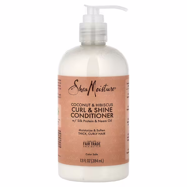 SheaMoisture, Curl & Shine Conditioner, Coconut & Hibiscus, 13 fl oz (384 ml)