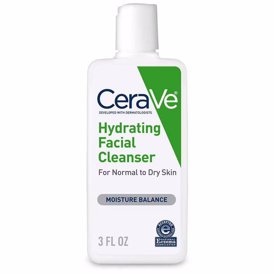CeraVe Travel Size Hydrating Face Cleanser for Sensitive & Dry Skin, 3.0 fl oz