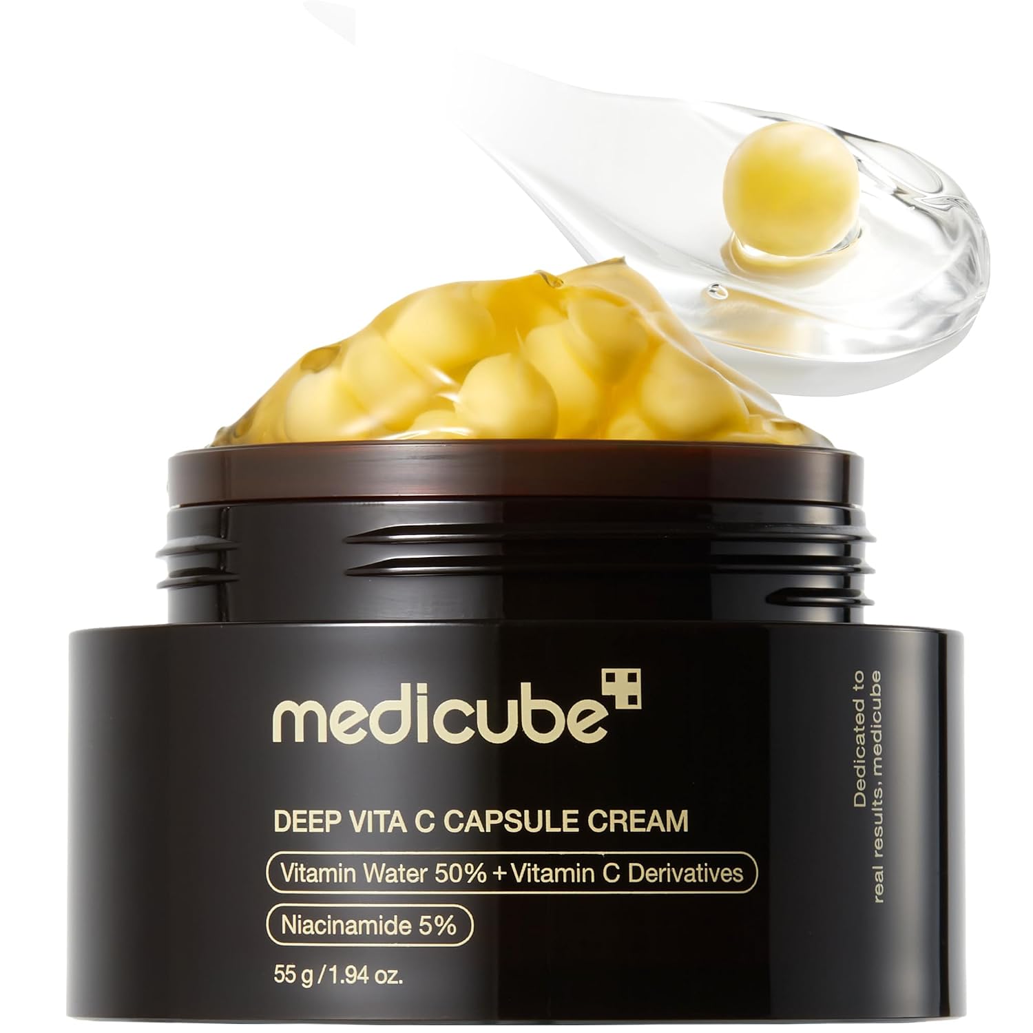 medicube Capsule Cream with Deep Vitamin C for Radiance | Liposome Vitamin C Golden Capsule for Radiance & Firm-Looking Skin - Hydrating Glow Gel Texture, Korean Skincare, 1.94 oz