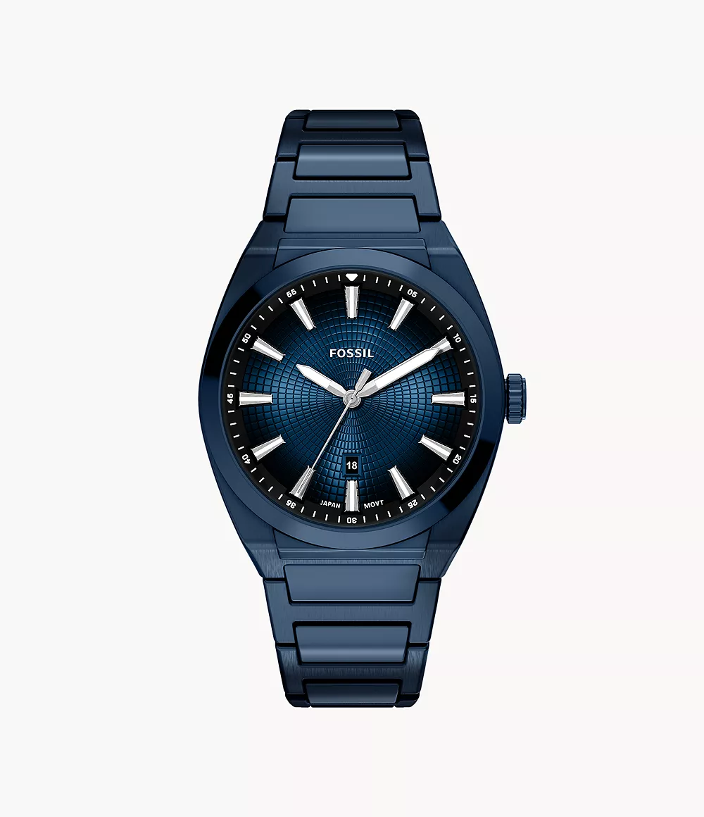 Everett 42mm Three-Hand Navy Stainless Steel Watch