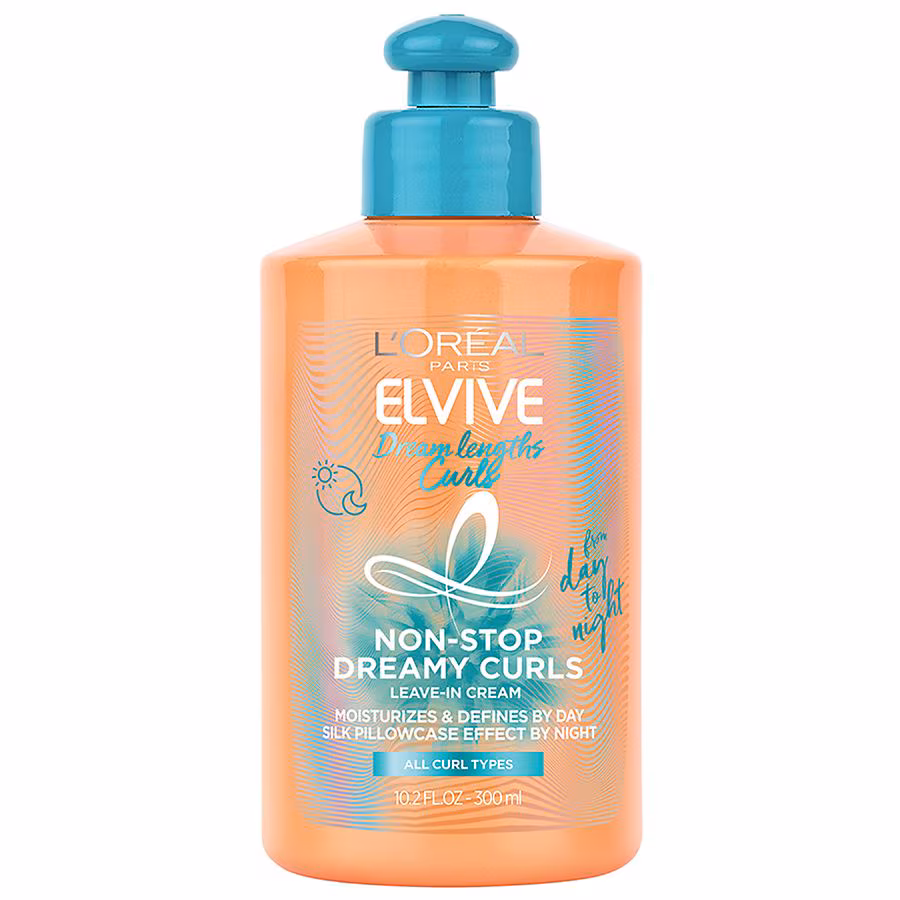 L'Oreal Paris Elvive Dream Lengths Curls Non-Stop Leave-In Cream, Paraben-Free, 10.2 fl oz