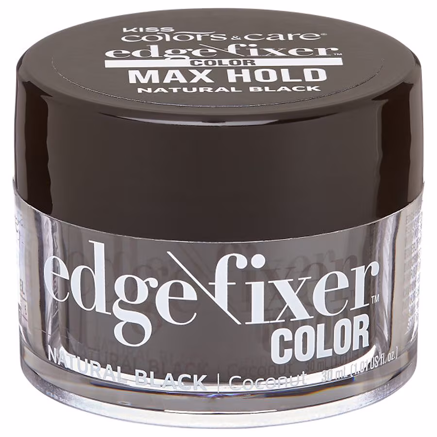 Kiss Colors & Care Edge Fixer Coconut, Natural Black, 1.01 fl oz