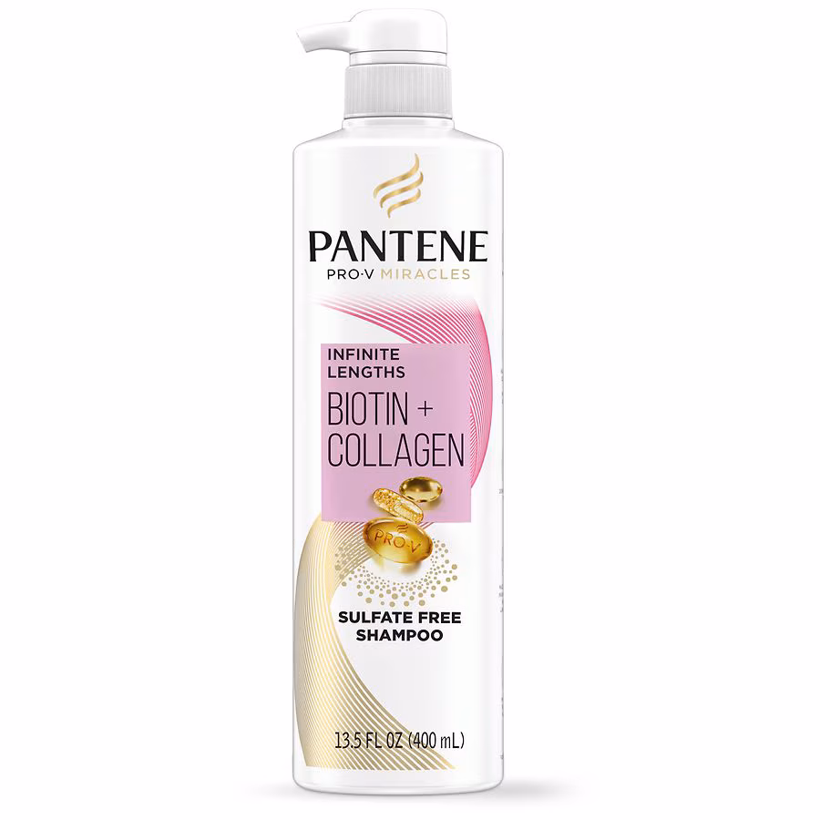 Pantene Pro-V Infinite Lengths Biotin + Collagen Sulfate-Free Shampoo Floral, 13.5 fl oz
