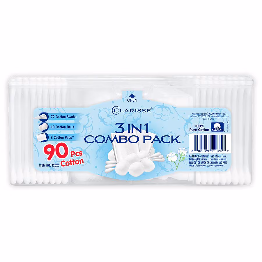Clarisse Cotton Swabs, Balls and Pads 3 in 1