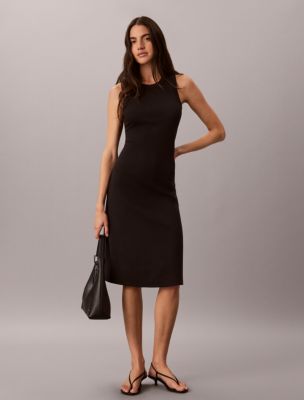 Embroidered Monogram Rib Midi Tank Dress