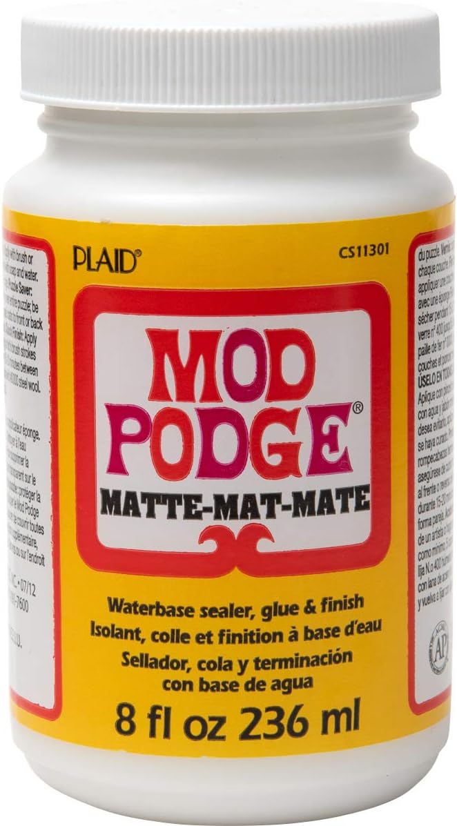 Mod Podge Matte Sealer, Glue & Finish: All-in-One Craft Solution- Quick Dry, Easy Clean, for Wood, Paper, Fabric & More. Non-Toxic - Craft with Confidence, Made in USA, 8 oz., Pack of 1