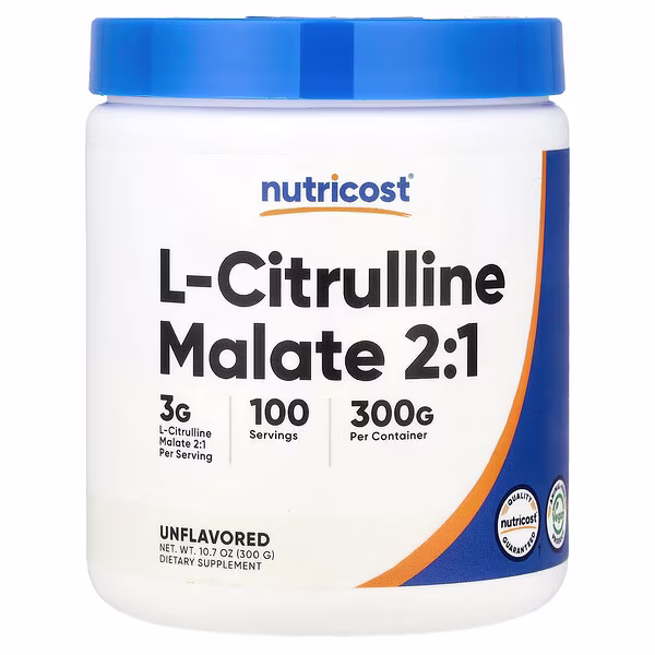 Nutricost, L-Citrulline Malate 2:1, Unflavored, 10.7 oz (300 g)