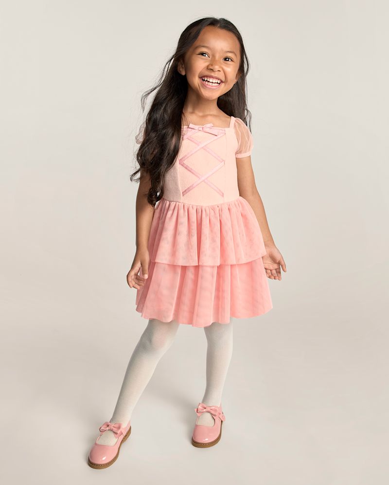 Girls Bow Tiered Tutu Dress - Le Petite Ballet