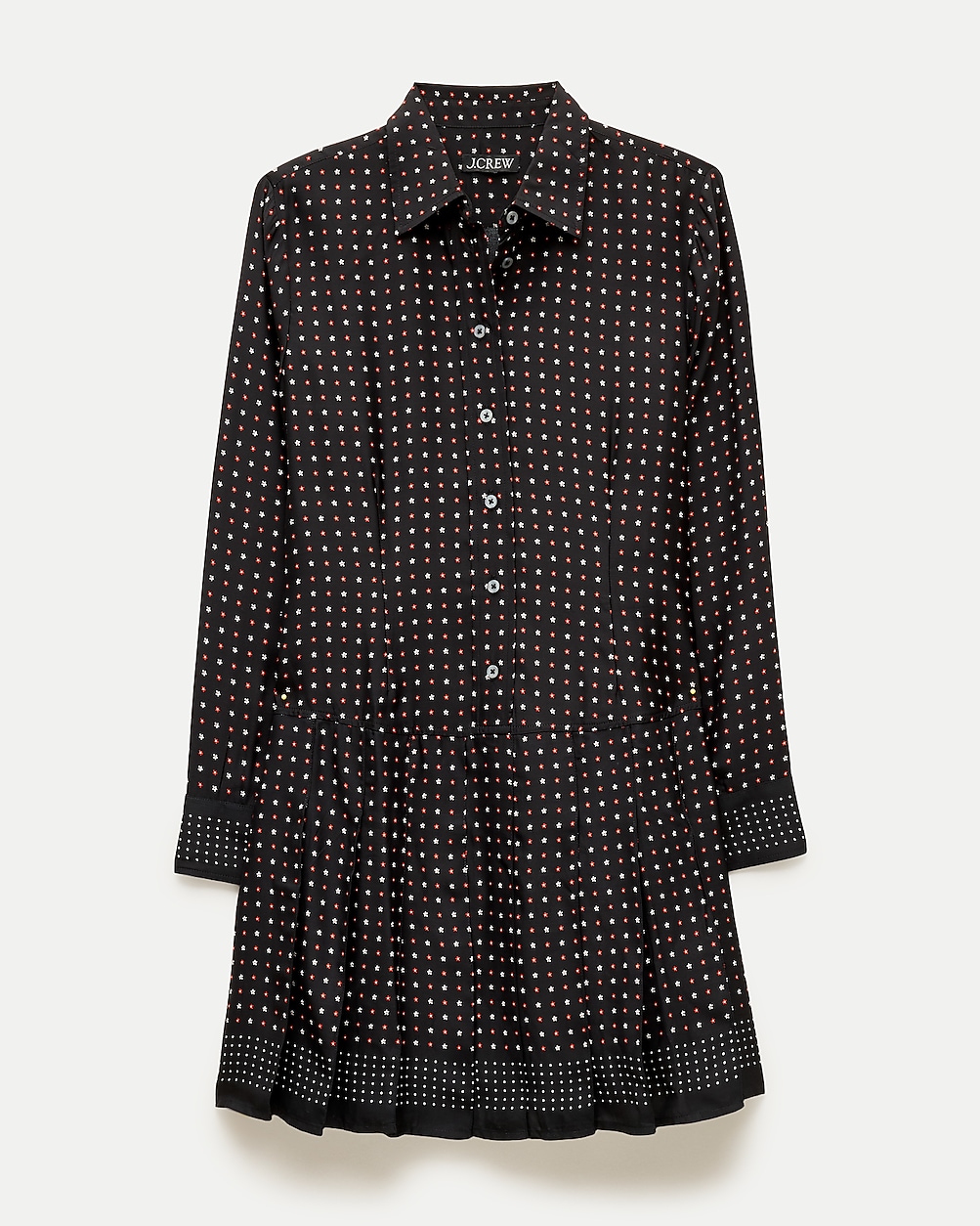 Ophelia long-sleeve dress in daisy-print viscose twill