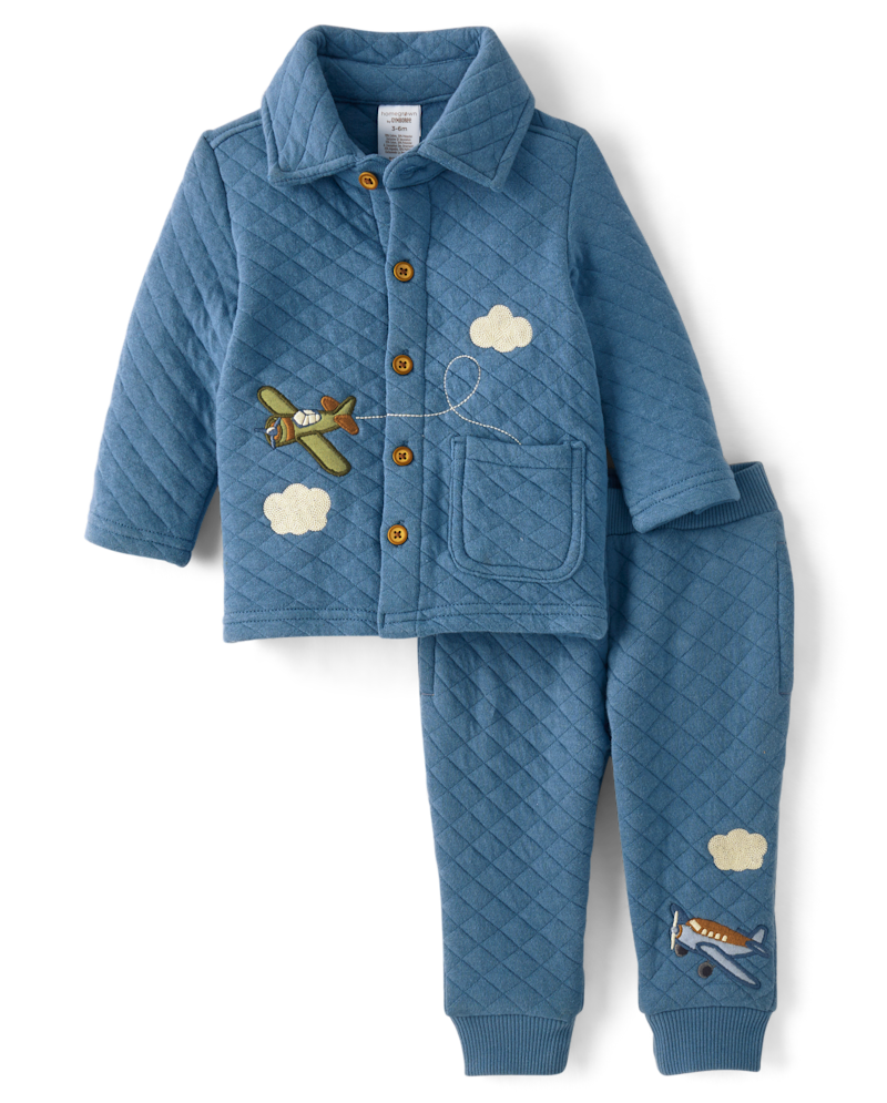 GymboreeBaby Boys Embroidered Airplane Quilted 2-Piece Outfit Set
