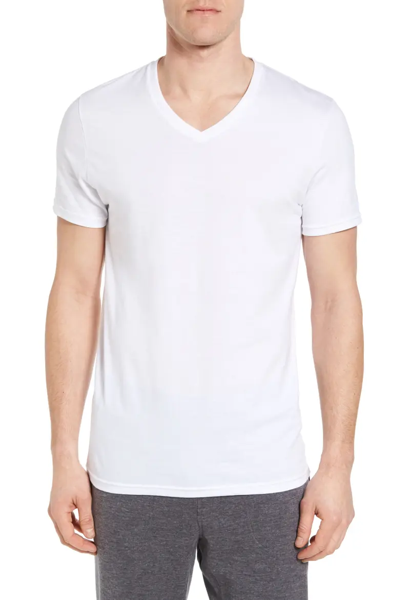 Nordstrom 4-Pack Trim Fit Supima® Cotton V-Neck T-Shirts