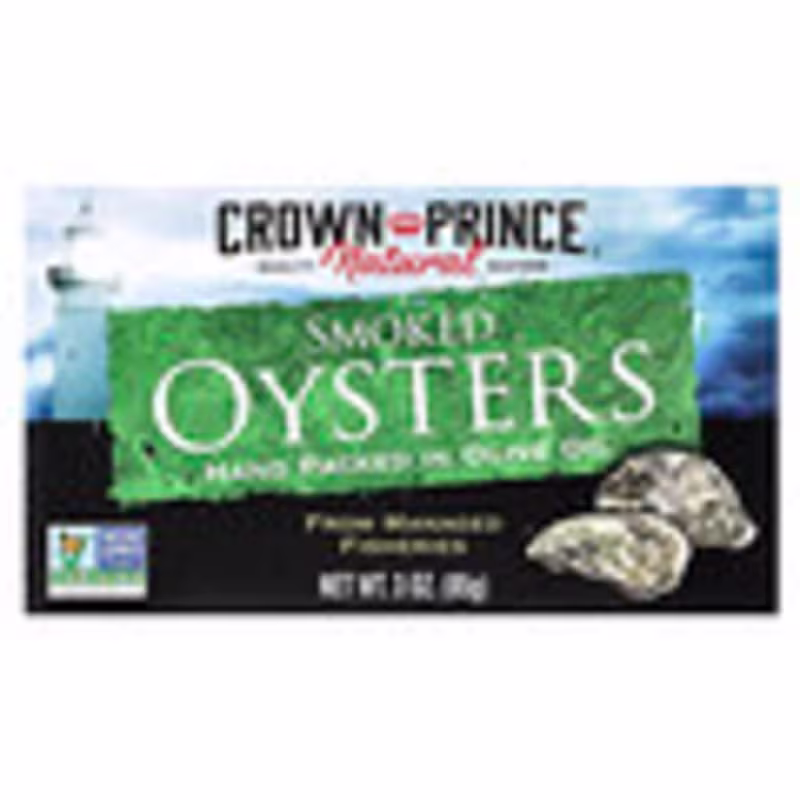 Crown Prince Natural, Smoked Oysters In Olive Oil, 3 oz (85 g)
